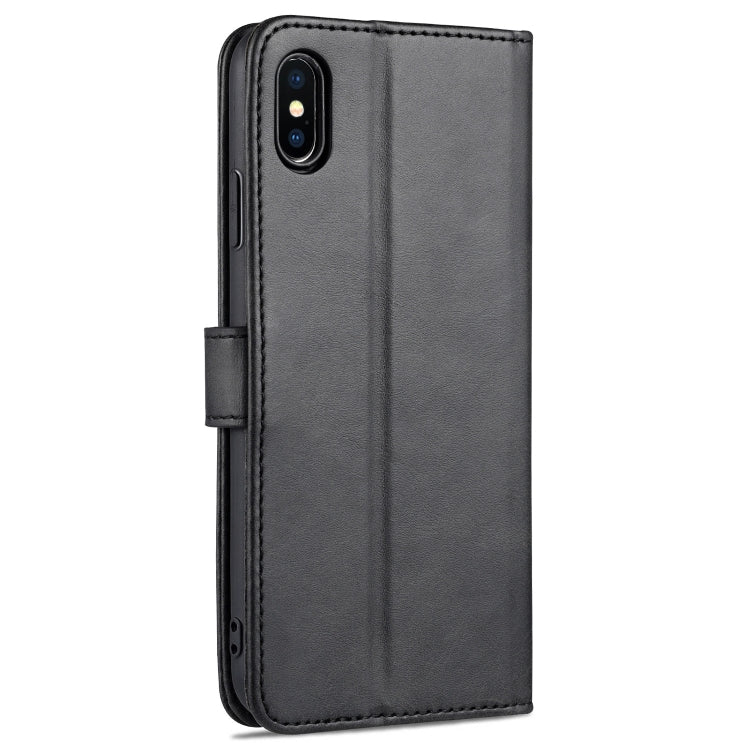 For iPhone XS Max AZNS Skin Feel Calf Texture Horizontal Flip Leather Case with Card Slots & Holder & Wallet(Black) - HoMEdemic™ 
