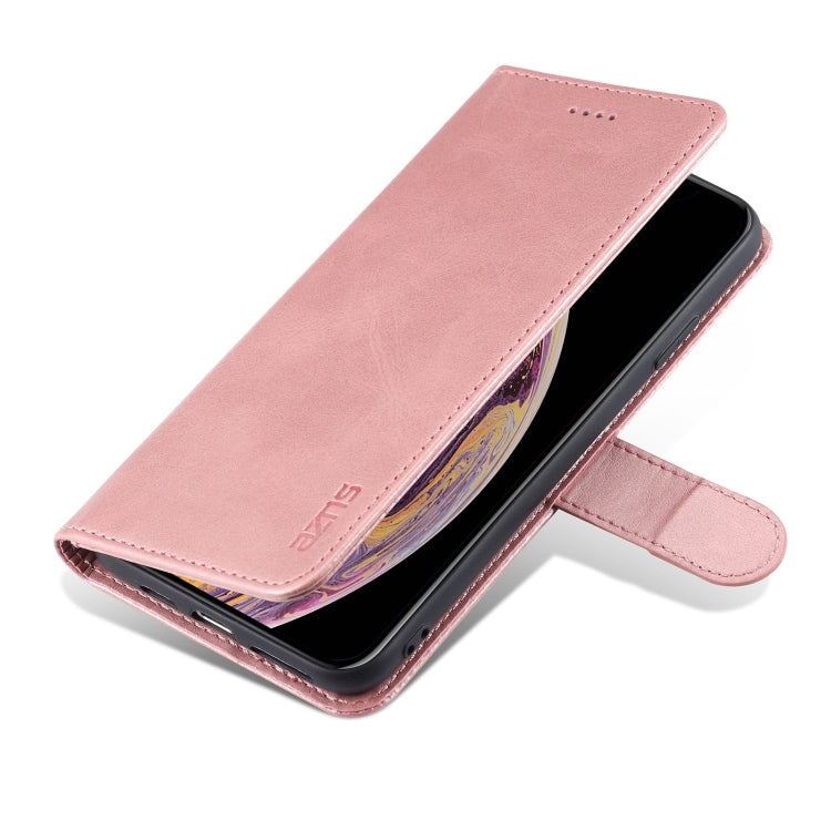 For iPhone XS Max AZNS Skin Feel Calf Texture Horizontal Flip Leather Case with Card Slots & Holder & Wallet(Rose Gold) - HoMEdemic™ 