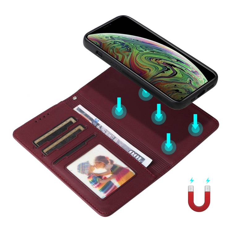 For iPhone XS Max BETOPNICE BN-005 2 in 1 Detachable Imitate Genuine Leather Phone Case(Wine Red) - HoMEdemic™ 