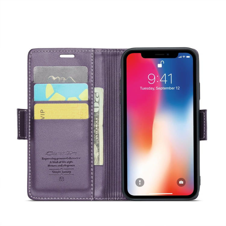 For iPhone XS Max CaseMe 023 Butterfly Buckle Litchi Texture RFID Anti-theft Leather Phone Case(Pearly Purple) - HoMEdemic™ 