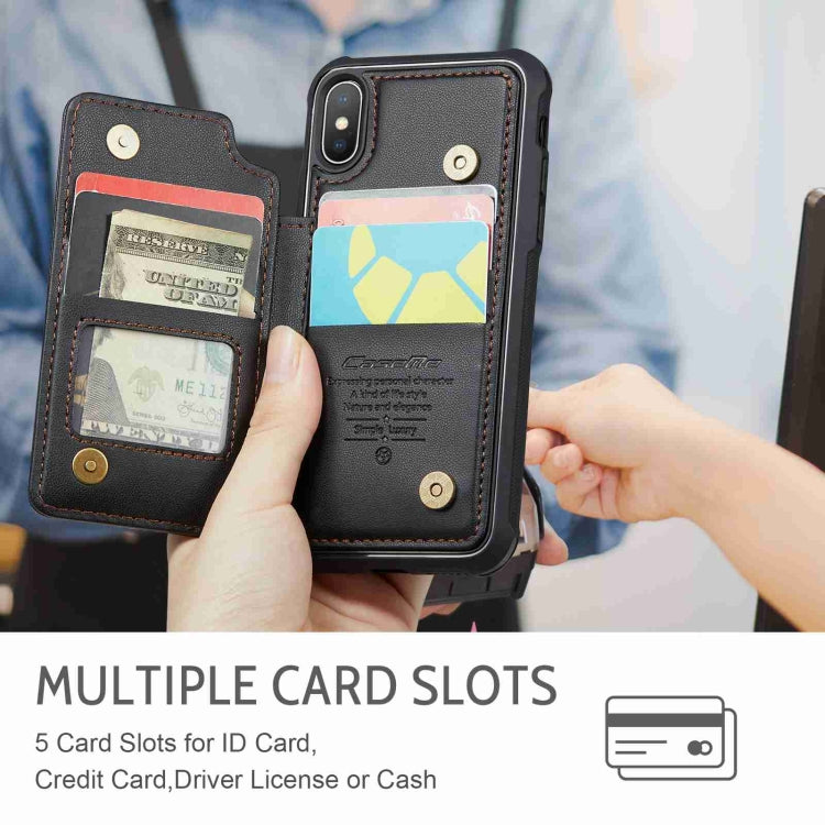 For iPhone XS Max CaseMe C22 Card Slots Holder RFID Anti-theft Phone Case(Black) - HoMEdemic™ 