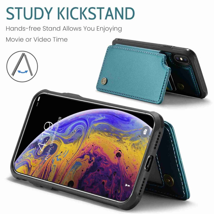 For iPhone XS Max CaseMe C22 Card Slots Holder RFID Anti-theft Phone Case(Blue Green) - HoMEdemic™ 