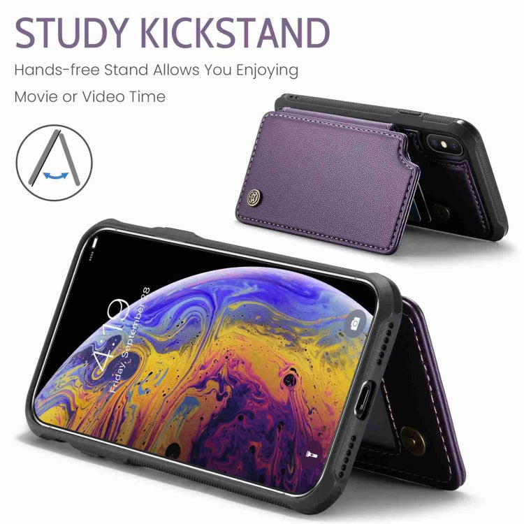 For iPhone XS Max CaseMe C22 Card Slots Holder RFID Anti-theft Phone Case(Purple) - HoMEdemic™ 