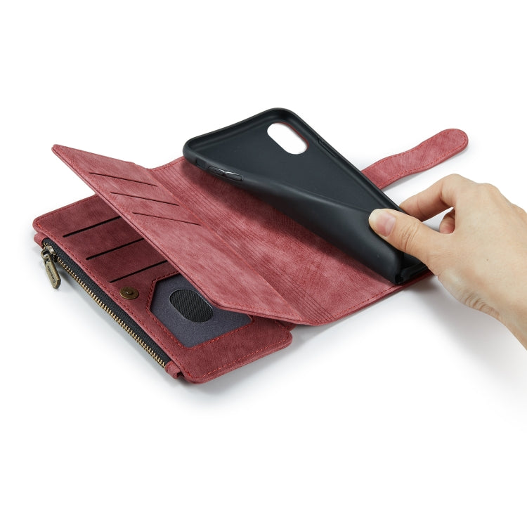 For iPhone XS Max CaseMe-C30 PU + TPU Multifunctional Horizontal Flip Leather Case with Holder & Card Slot & Wallet & Zipper Pocket(Red) - HoMEdemic™ 