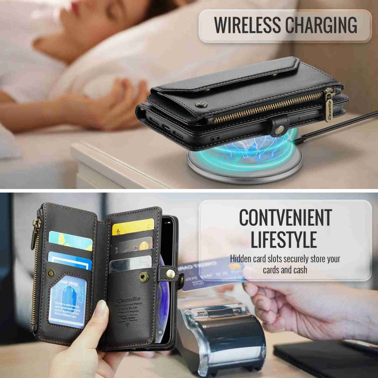 For iPhone XS Max CaseMe C36 Card Slots Zipper Wallet RFID Anti-theft Leather Phone Case(Black) - HoMEdemic™ 