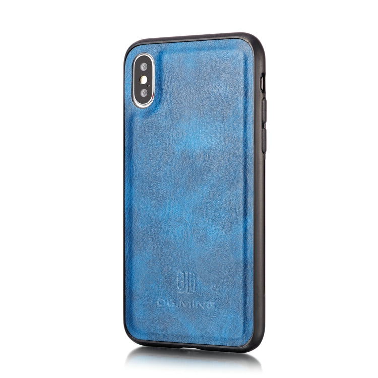 For iPhone XS Max DG.MING Crazy Horse Texture Flip Detachable Magnetic Leather Case with Holder & Card Slots & Wallet (Blue) - HoMEdemic™ 