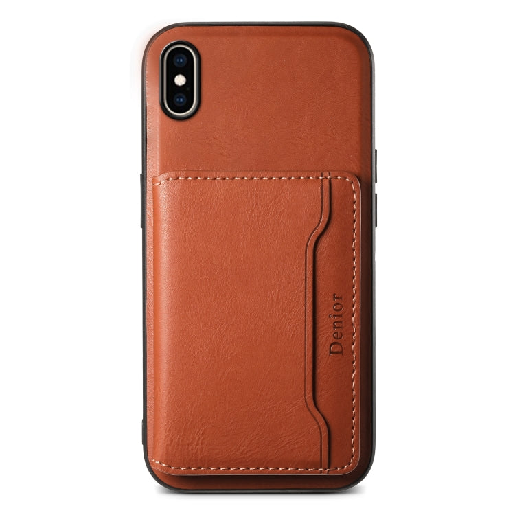 For iPhone XS Max Denior Cowhide Texture Leather MagSafe Detachable Wallet Phone Case(Brown) - HoMEdemic™ 