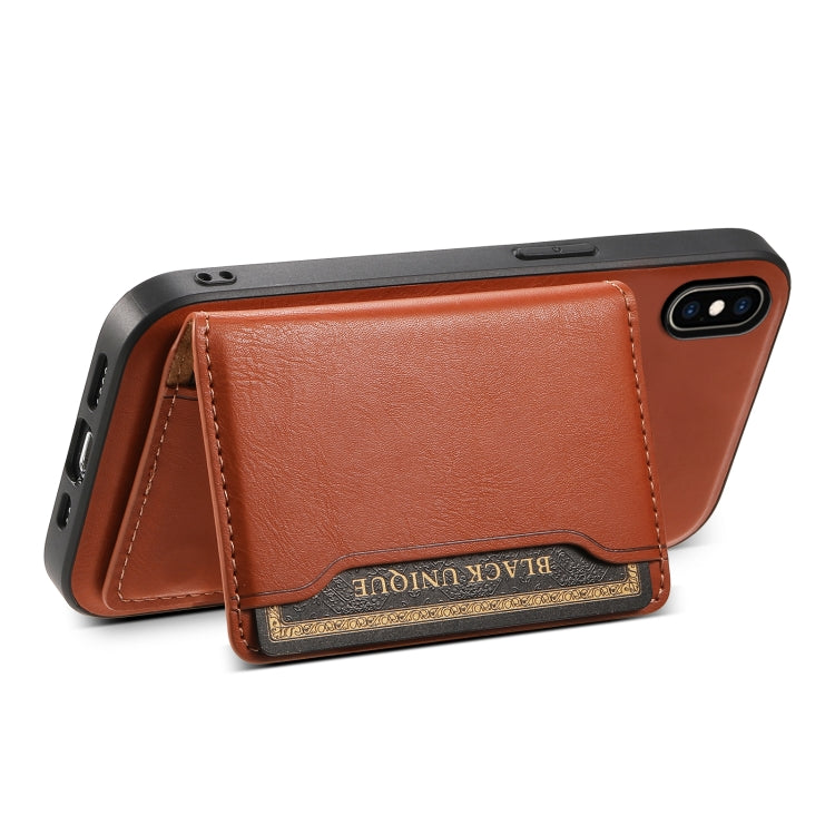 For iPhone XS Max Denior Cowhide Texture Leather MagSafe Detachable Wallet Phone Case(Brown) - HoMEdemic™ 