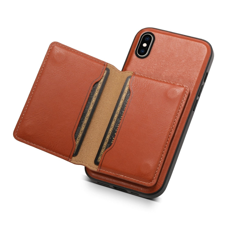 For iPhone XS Max Denior Cowhide Texture Leather MagSafe Detachable Wallet Phone Case(Brown) - HoMEdemic™ 