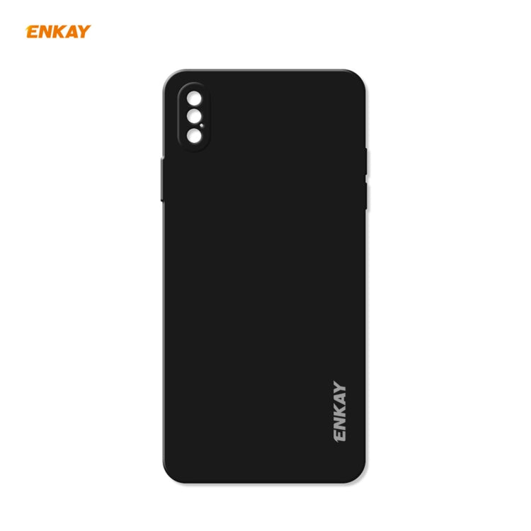 For iPhone XS Max ENKAY ENK-PC072 Hat-Prince Liquid Silicone Straight Edge Shockproof Protective Case(Black) - HoMEdemic™ 