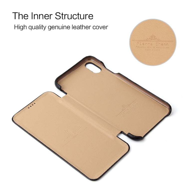 For iPhone XS Max Fierre Shann Business Magnetic Horizontal Flip Genuine Leather Case(Black) - HoMEdemic™ 