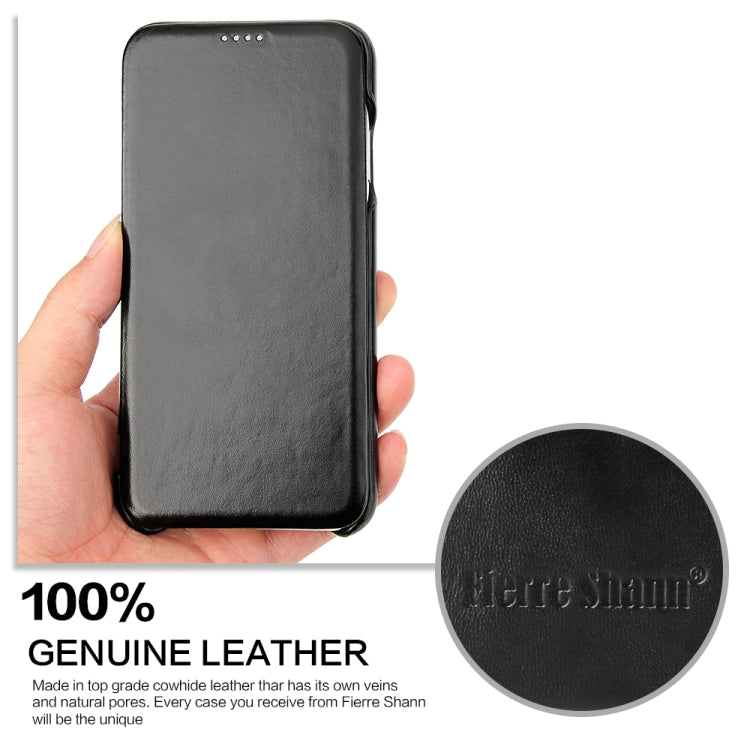For iPhone XS Max Fierre Shann Business Magnetic Horizontal Flip Genuine Leather Case(Black) - HoMEdemic™ 
