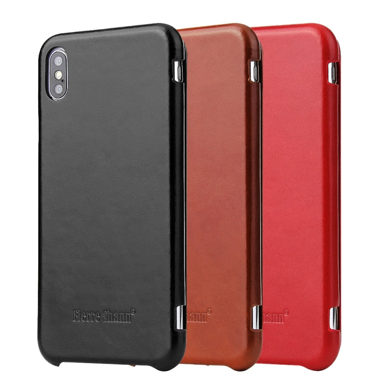 For iPhone XS Max Fierre Shann Business Magnetic Horizontal Flip Genuine Leather Case(Black) - HoMEdemic™ 