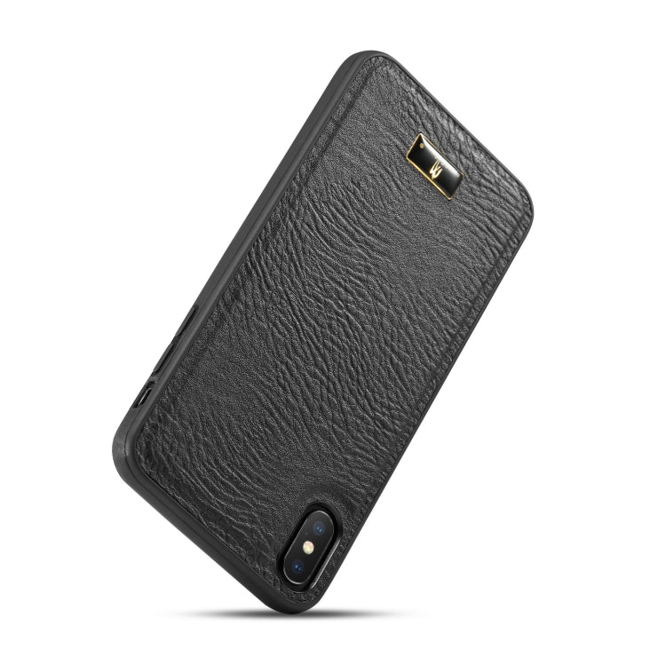 For iPhone XS Max Fierre Shann Leather Texture Phone Back Cover Case(Cowhide Black) - HoMEdemic™ 