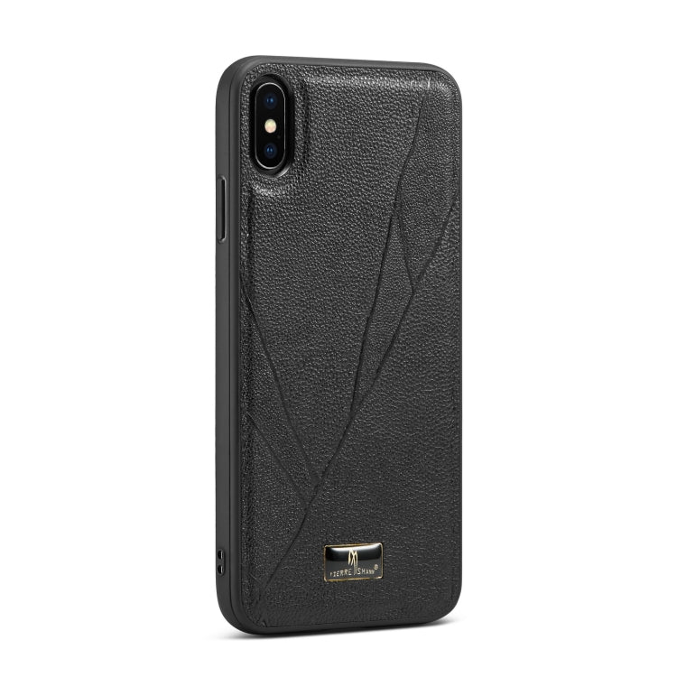 For iPhone XS Max Fierre Shann Leather Texture Phone Back Cover Case(Ox Tendon Black) - HoMEdemic™ 