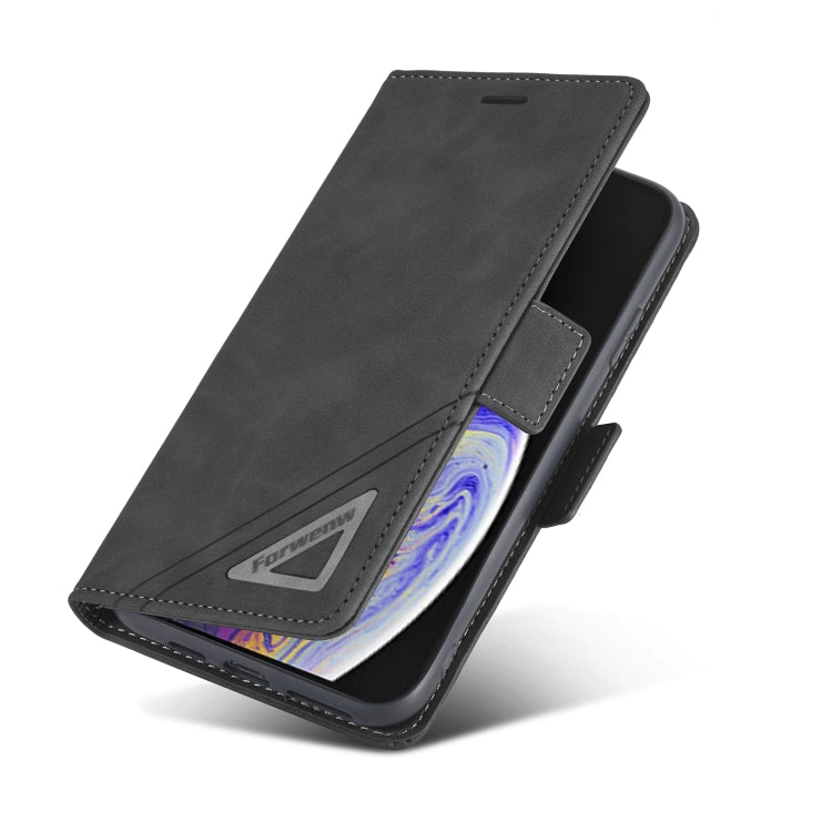 For iPhone XS Max Forwenw Dual-side Buckle Leather Phone Case(Black) - HoMEdemic™ 