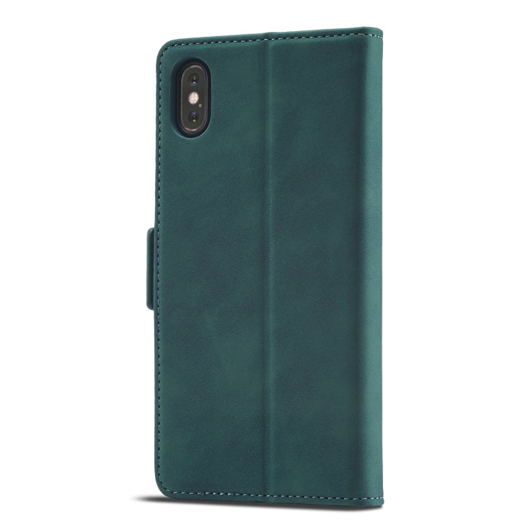 For iPhone XS Max Forwenw Dual-side Buckle Leather Phone Case(Dark Cyan) - HoMEdemic™ 