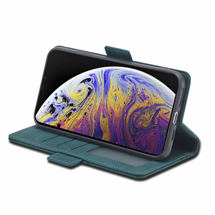 For iPhone XS Max Forwenw Dual-side Buckle Leather Phone Case(Dark Cyan) - HoMEdemic™ 