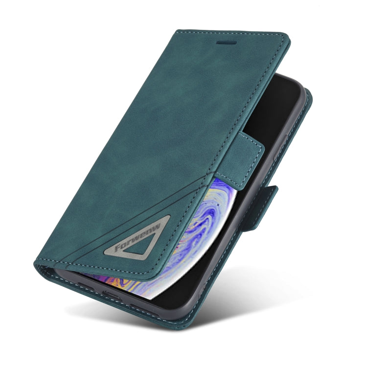 For iPhone XS Max Forwenw Dual-side Buckle Leather Phone Case(Dark Cyan) - HoMEdemic™ 