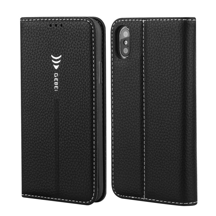 For iPhone XS Max GEBEI PU+TPU Horizontal Flip Protective Case with Holder & Card Slots(Black) - HoMEdemic™ 