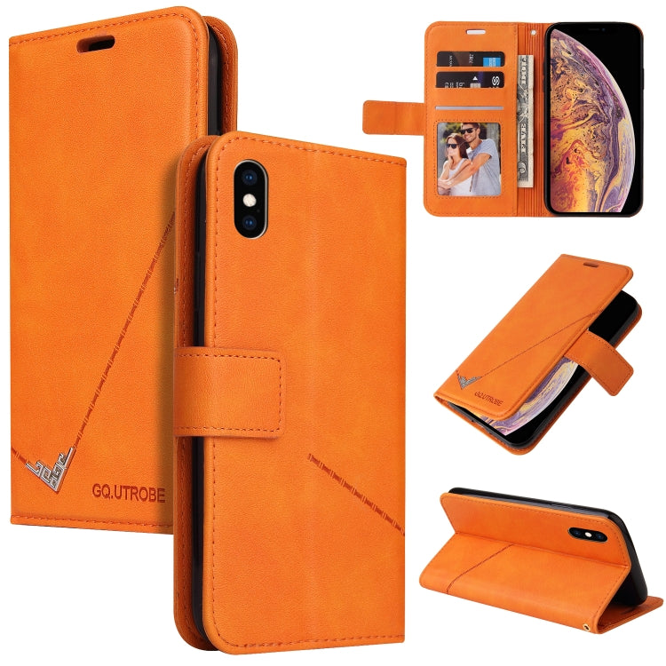 For iPhone XS Max GQUTROBE Right Angle Leather Phone Case(Orange) - HoMEdemic™ 