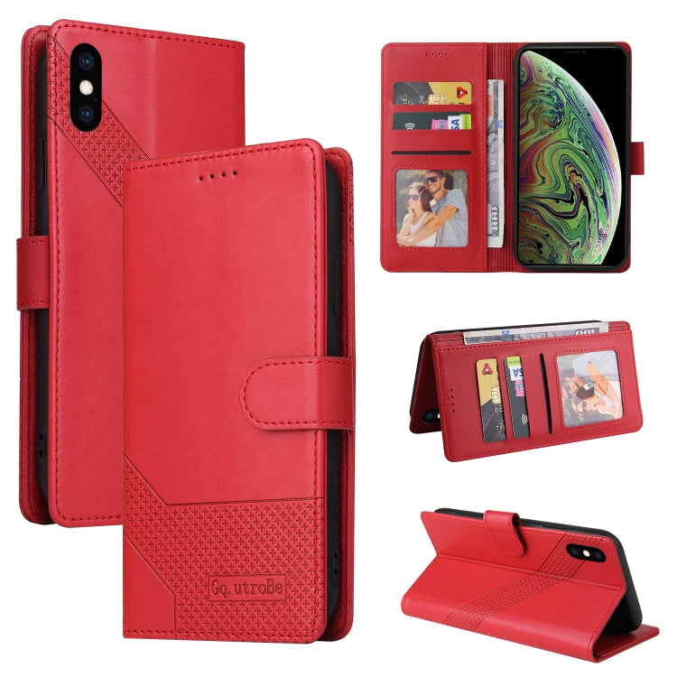 For iPhone XS Max GQUTROBE Skin Feel Magnetic Leather Phone Case(Red) - HoMEdemic™ 