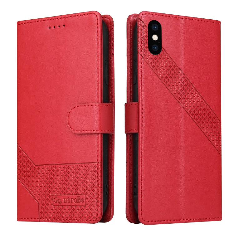 For iPhone XS Max GQUTROBE Skin Feel Magnetic Leather Phone Case(Red) - HoMEdemic™ 