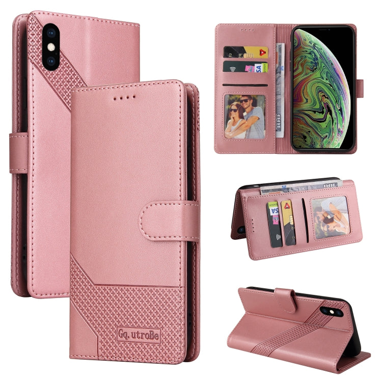 For iPhone XS Max GQUTROBE Skin Feel Magnetic Leather Phone Case(Rose Gold) - HoMEdemic™ 