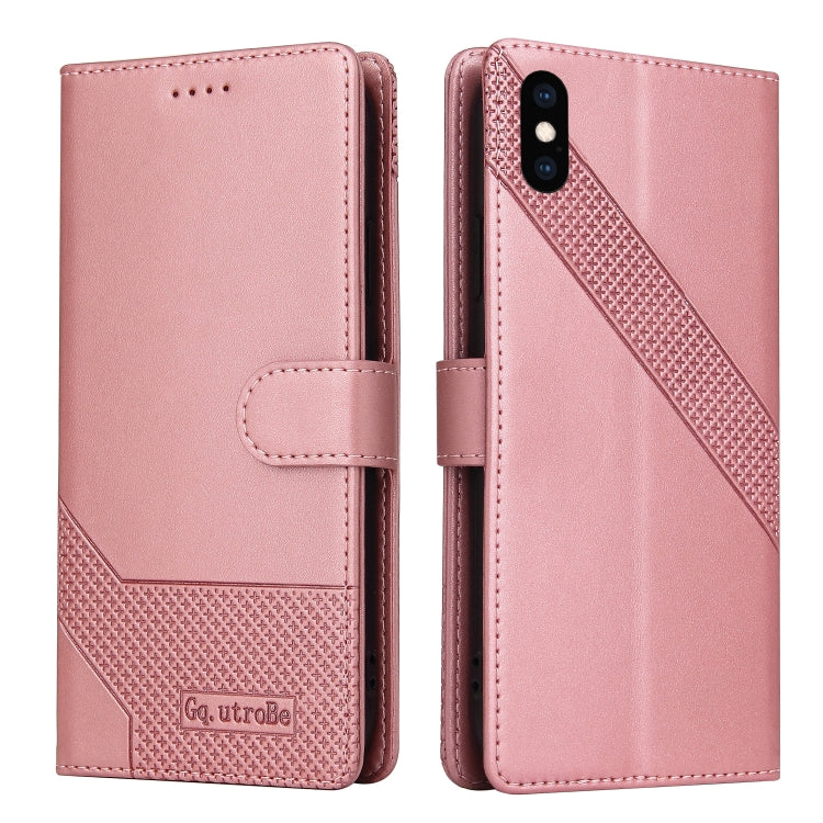 For iPhone XS Max GQUTROBE Skin Feel Magnetic Leather Phone Case(Rose Gold) - HoMEdemic™ 
