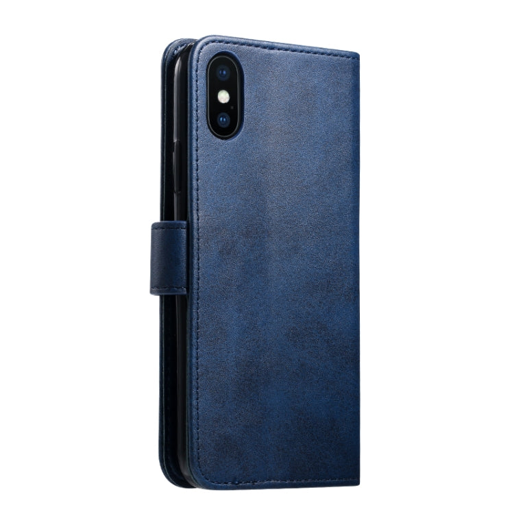 For iPhone XS Max GUSSIM Magnetic Horizontal Flip Leather Case with Holder & Card Slots & & Wallet(Blue) - HoMEdemic™ 