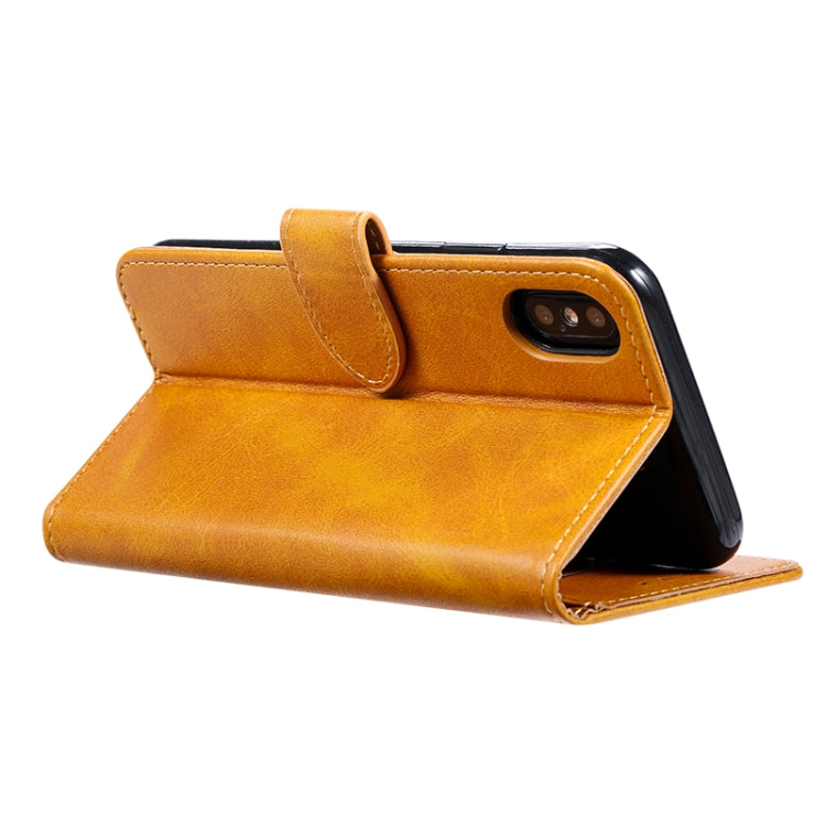 For iPhone XS Max GUSSIM Magnetic Horizontal Flip Leather Case with Holder & Card Slots & & Wallet(Brown) - HoMEdemic™ 
