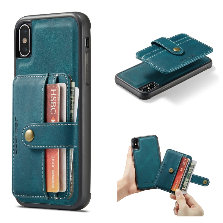 For iPhone XS Max JEEHOOD RFID Blocking Anti-Theft Wallet Phone Case(Blue) - HoMEdemic™ 