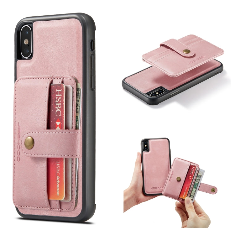 For iPhone XS Max JEEHOOD RFID Blocking Anti-Theft Wallet Phone Case(Pink) - HoMEdemic™ 