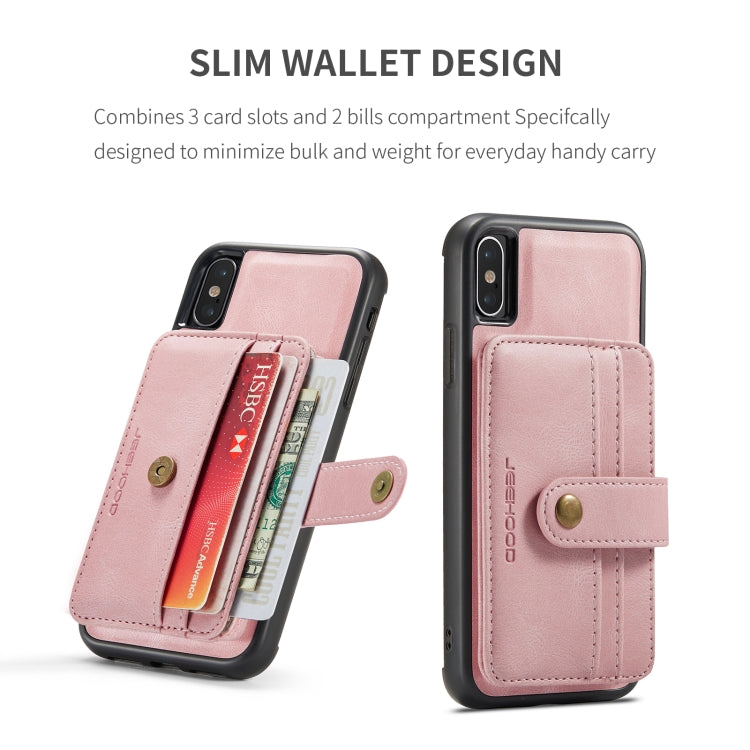 For iPhone XS Max JEEHOOD RFID Blocking Anti-Theft Wallet Phone Case(Pink) - HoMEdemic™ 