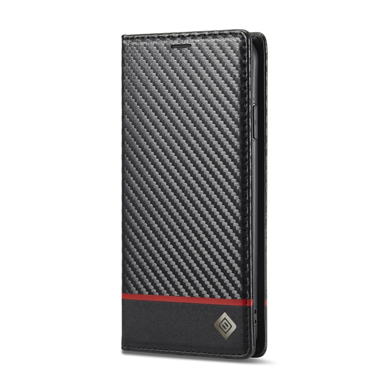 For iPhone XS Max LC.IMEEKE Carbon Fiber PU + TPU Horizontal Flip Leather Case with Holder & Card Slot & Wallet(Horizontal Black) - HoMEdemic™ 