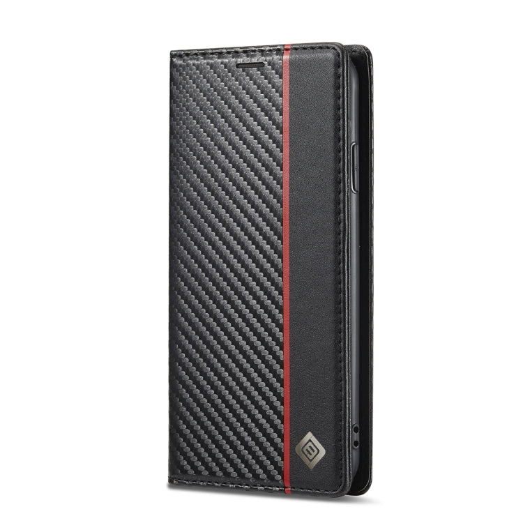 For iPhone XS Max LC.IMEEKE Carbon Fiber PU + TPU Horizontal Flip Leather Case with Holder & Card Slot & Wallet(Vertical Black) - HoMEdemic™ 