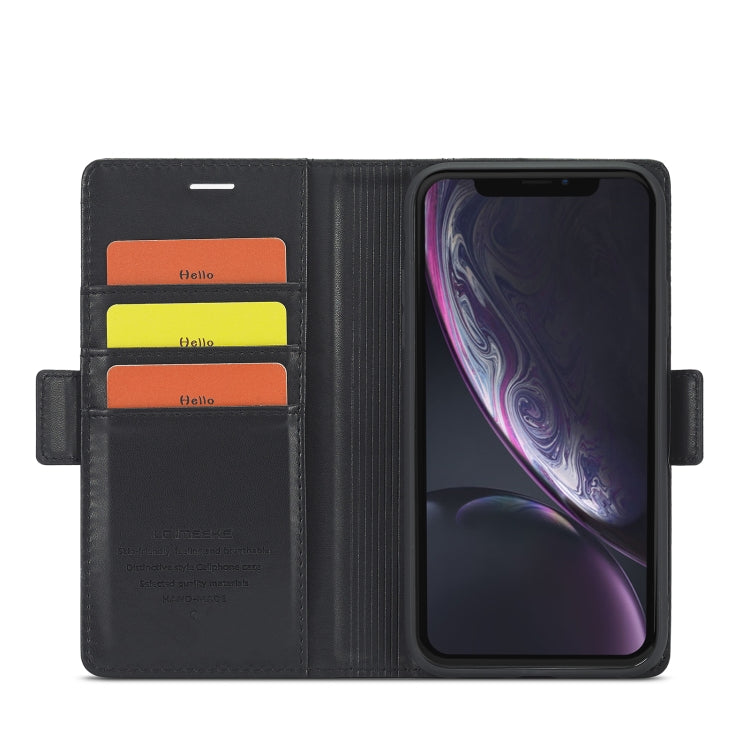 For iPhone XS Max LC.IMEEKE Magnetic Buckle PU + TPU Horizontal Flip Leather Case with Holder & Card Slots & Wallet(Black) - HoMEdemic™ 