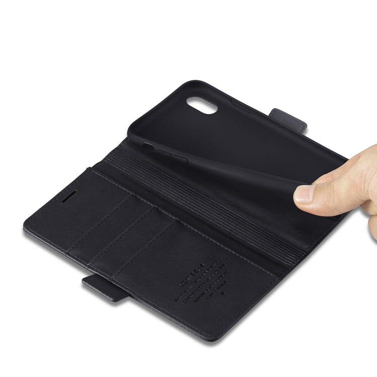 For iPhone XS Max LC.IMEEKE Magnetic Buckle PU + TPU Horizontal Flip Leather Case with Holder & Card Slots & Wallet(Black) - HoMEdemic™ 