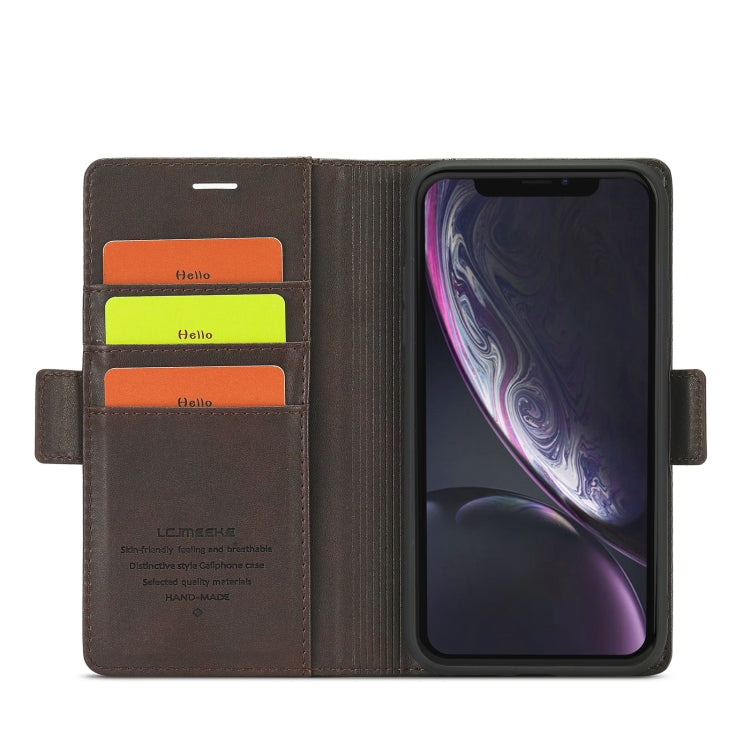 For iPhone XS Max LC.IMEEKE Magnetic Buckle PU + TPU Horizontal Flip Leather Case with Holder & Card Slots & Wallet(Coffee) - HoMEdemic™ 