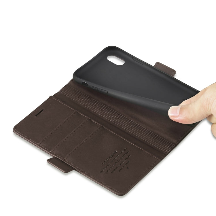 For iPhone XS Max LC.IMEEKE Magnetic Buckle PU + TPU Horizontal Flip Leather Case with Holder & Card Slots & Wallet(Coffee) - HoMEdemic™ 