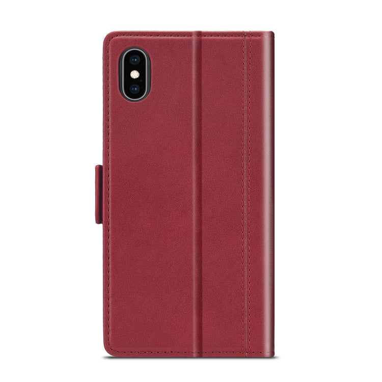 For iPhone XS Max LC.IMEEKE Magnetic Buckle PU + TPU Horizontal Flip Leather Case with Holder & Card Slots & Wallet(Red) - HoMEdemic™ 
