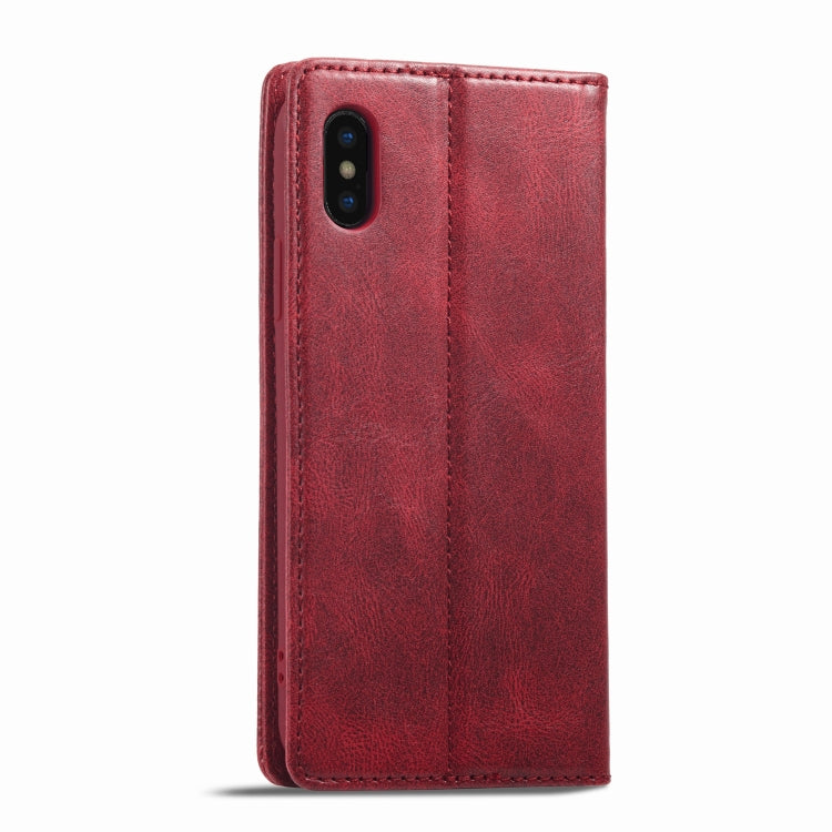 For iPhone XS Max LC.IMEEKE RFID Anti-theft Leather Phone Case(Red) - HoMEdemic™ 