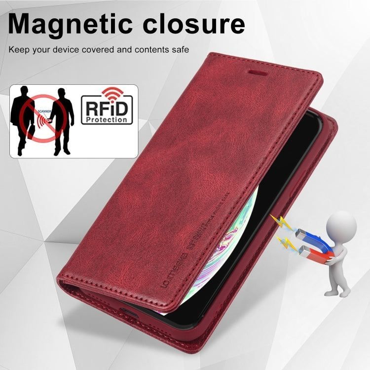 For iPhone XS Max LC.IMEEKE RFID Anti-theft Leather Phone Case(Red) - HoMEdemic™ 