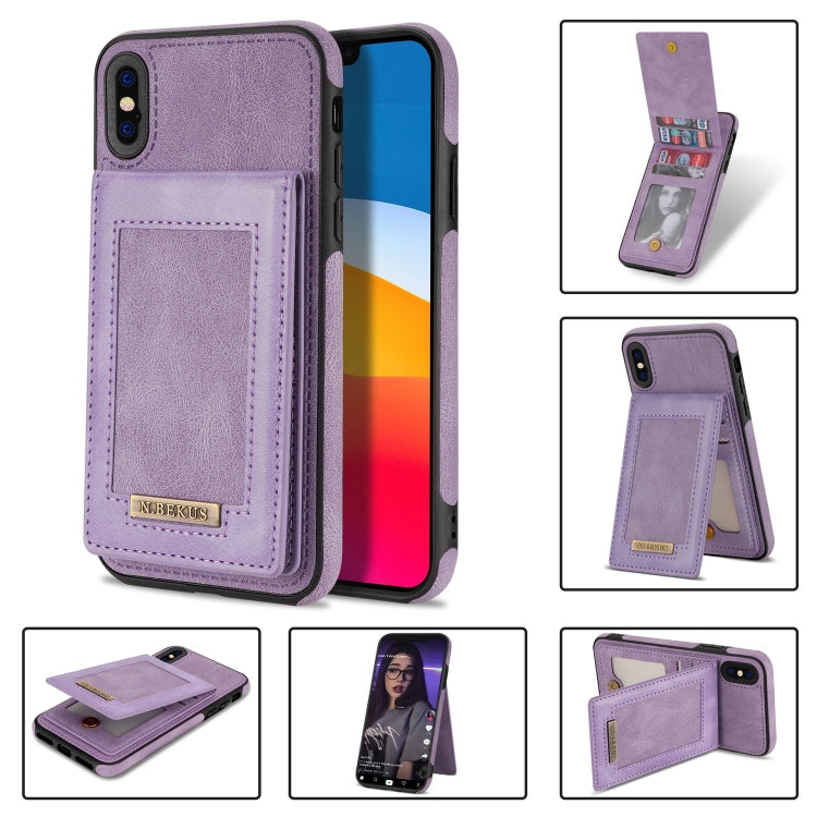 For iPhone XS Max N.BEKUS Vertical Flip Card Slot RFID Phone Case(Purple) - HoMEdemic™ 