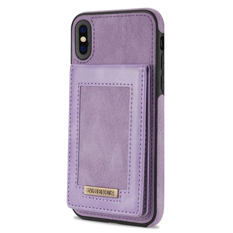 For iPhone XS Max N.BEKUS Vertical Flip Card Slot RFID Phone Case(Purple) - HoMEdemic™ 
