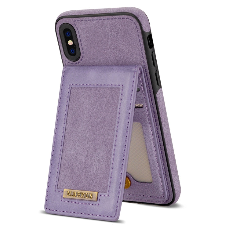 For iPhone XS Max N.BEKUS Vertical Flip Card Slot RFID Phone Case(Purple) - HoMEdemic™ 