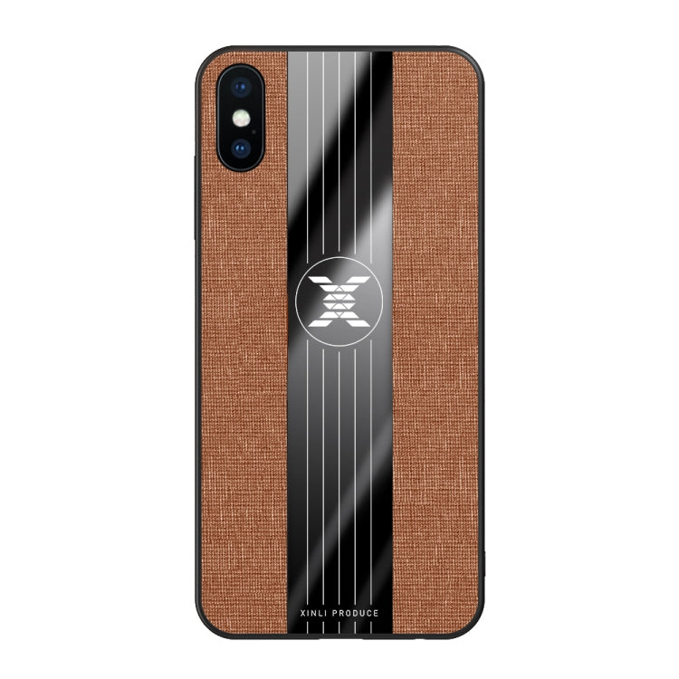 For iPhone XS Max XINLI Stitching Cloth Texture Shockproof TPU Protective Case(Brown) - HoMEdemic™ 