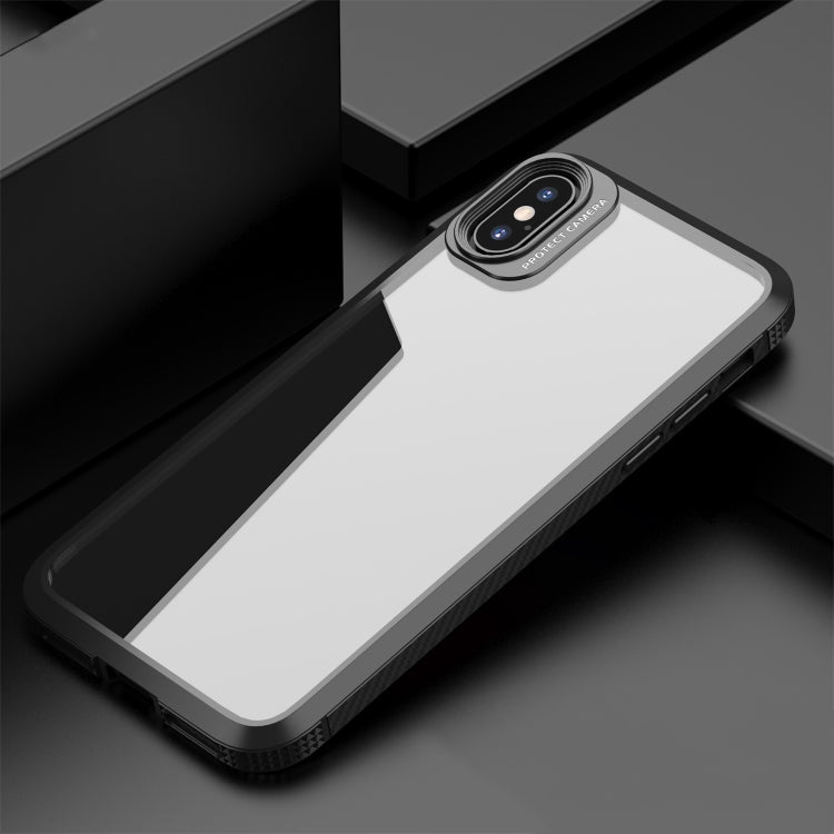For iPhone XS Max iPAKY MG Series Carbon Fiber Texture Shockproof TPU+ Transparent PC Case(Black) - HoMEdemic™ 