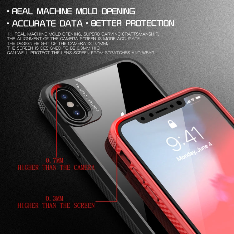 For iPhone XS Max iPAKY MG Series Carbon Fiber Texture Shockproof TPU+ Transparent PC Case(Black) - HoMEdemic™ 