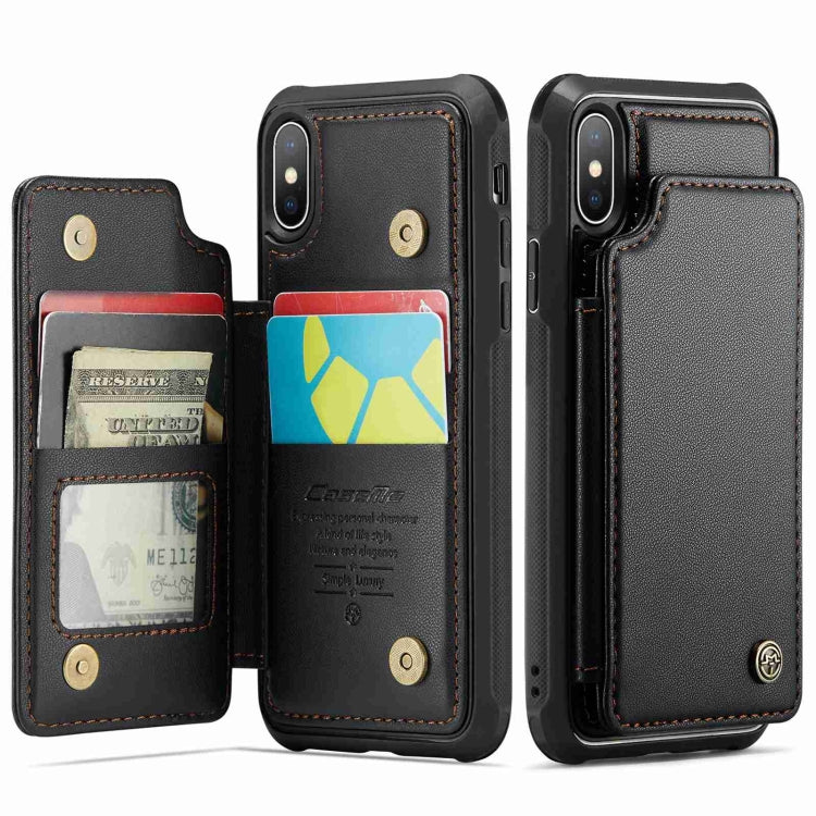 For iPhone XS / X CaseMe C22 Card Slots Holder RFID Anti-theft Phone Case(Black) - HoMEdemic™ 